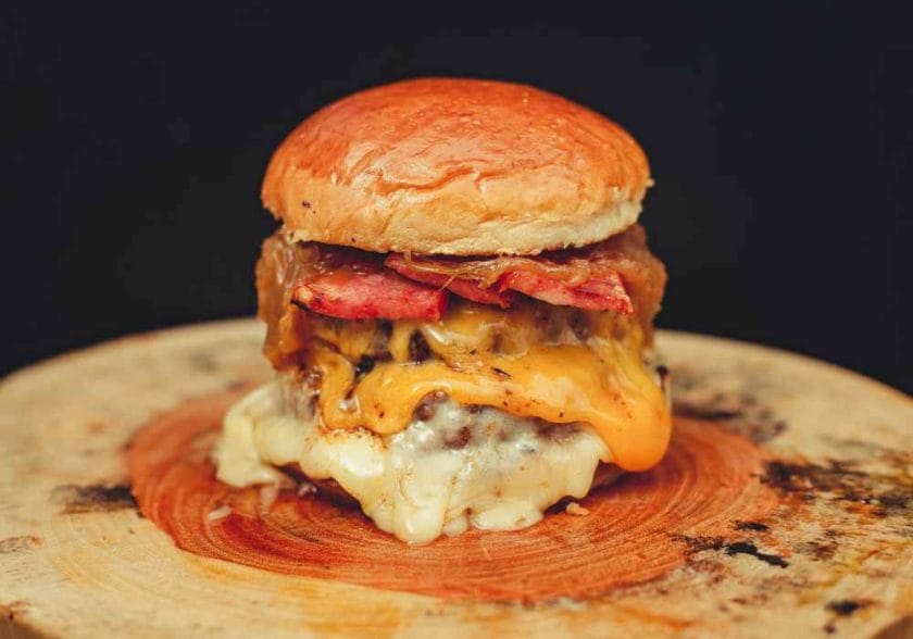 cheese burger with melted cheese
