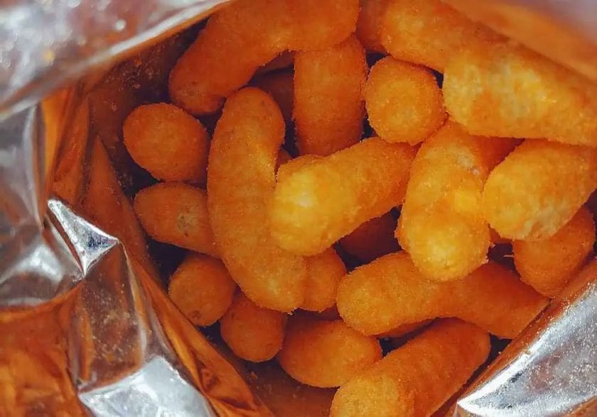 cheese curls inside the packaging