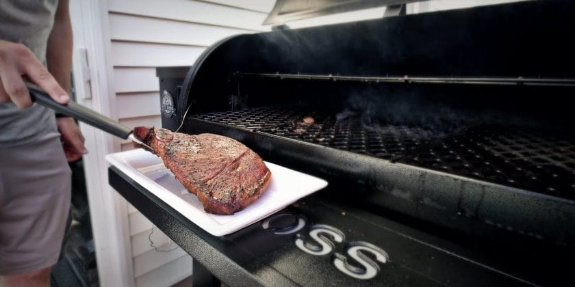 how long to cook steak on pellet grill at 350
