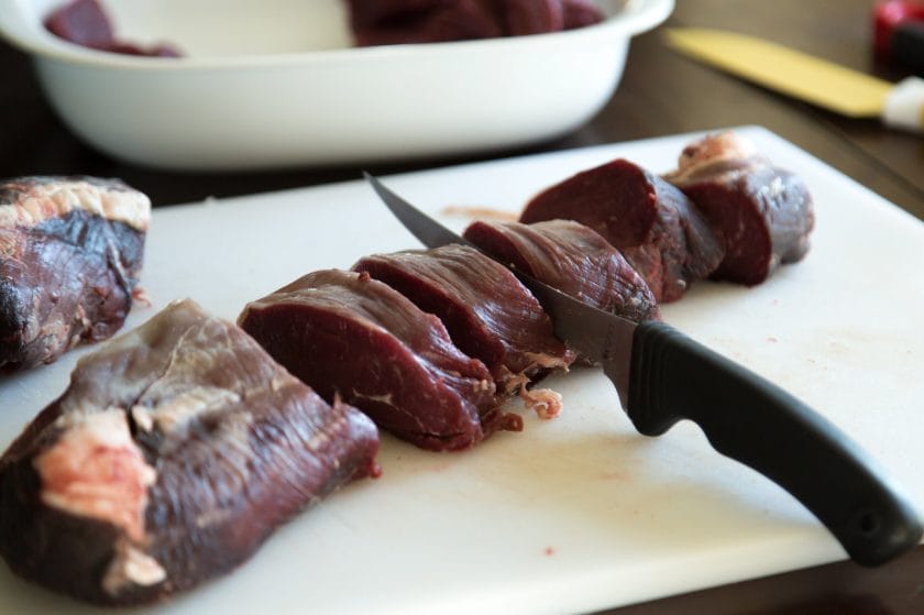 how to cut back straps into steaks
